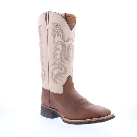 Jama Old West BSM1819 Mens Brown Leather Slip On Cowboy Western Boots