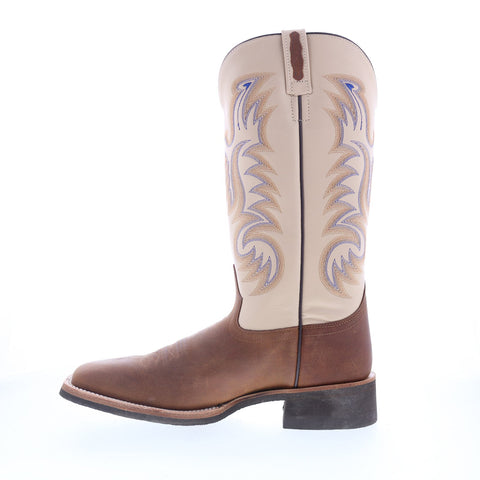 Jama Old West BSM1819 Mens Brown Leather Slip On Cowboy Western Boots