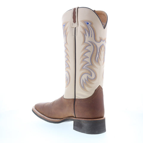 Jama Old West BSM1819 Mens Brown Leather Slip On Cowboy Western Boots