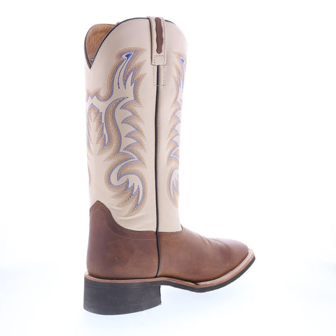 Jama Old West BSM1819 Mens Brown Leather Slip On Cowboy Western Boots