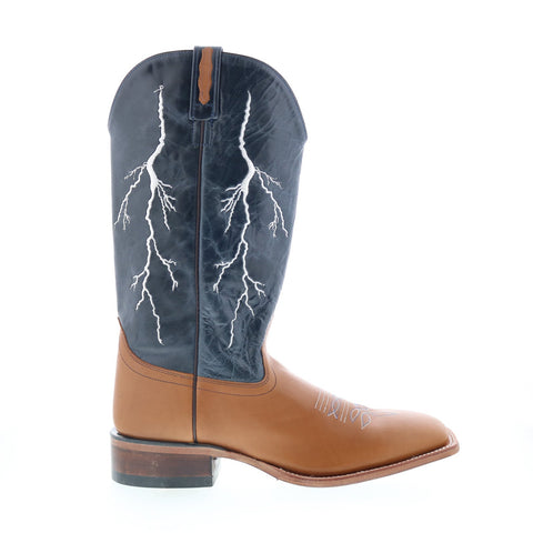 Jama Old West BSM1865 Mens Brown Leather Slip On Cowboy Western Boots