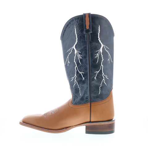 Jama Old West BSM1865 Mens Brown Leather Slip On Cowboy Western Boots