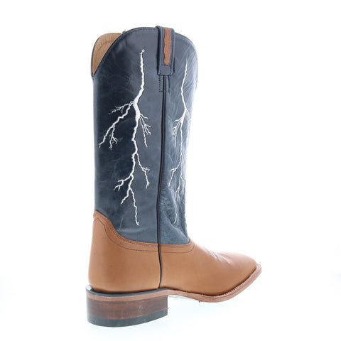 Jama Old West BSM1865 Mens Brown Leather Slip On Cowboy Western Boots