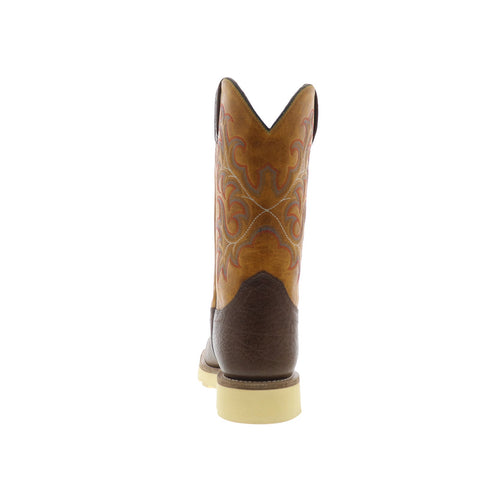 Jama Old West BSM1903 Mens Brown Leather Slip On Cowboy Western Boots