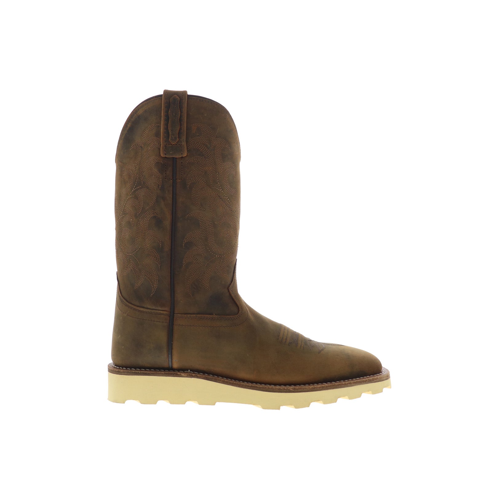 Jama Old West BSM1904 Mens Brown Nubuck Slip On Cowboy 