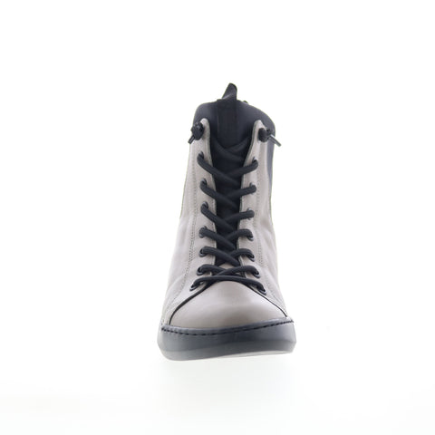 Softinos Buck BUCK698SOF-004 Womens Gray Leather Lifestyle Sneakers Shoes