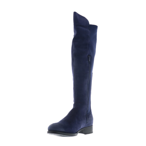 Bos. & Co. Bunt Womens Blue Suede Zipper Knee High Boots