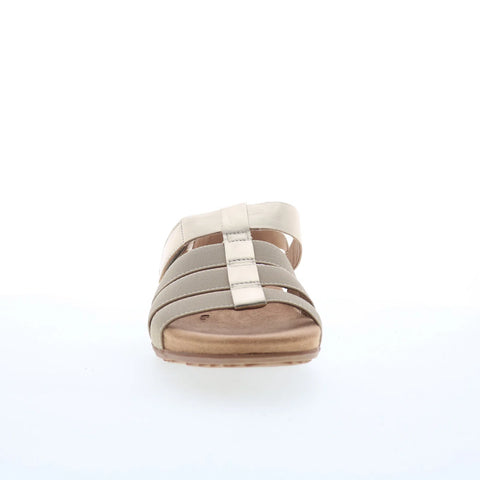 Softwalk Burnaby S2401-731 Womens Beige Leather Strap Slides Sandals Shoes