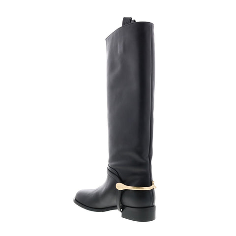 Bruno Magli Agnese BW1AGNA0 Womens Black Leather Slip On Knee High Boots