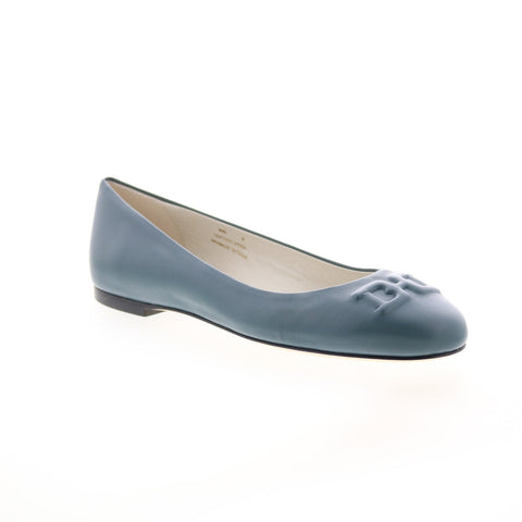 Bruno Magli Bibi BW1BIBM0 Womens  Blue Leather Slip On Ballet Flats Shoes