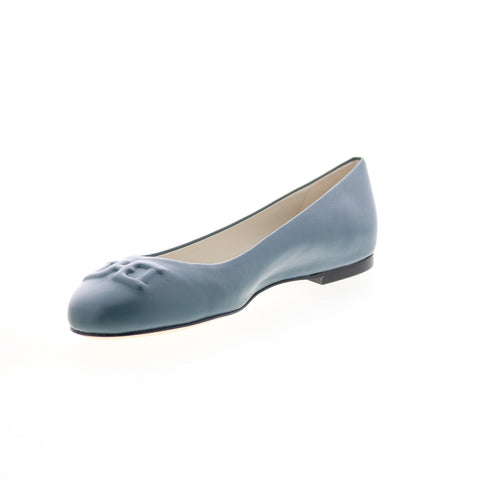 Bruno Magli Bibi BW1BIBM0 Womens  Blue Leather Slip On Ballet Flats Shoes