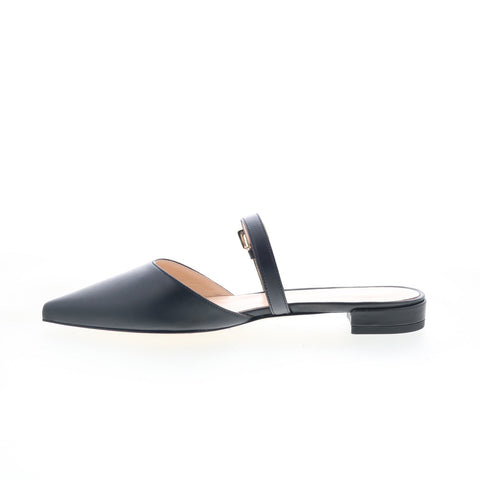 Bruno Magli Pasha BW4PASA0 Womens Black Leather Mule Flats Shoes