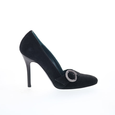 Byblos BYBLOS11 Womens Black Suede Slip On Pumps Heels Shoes