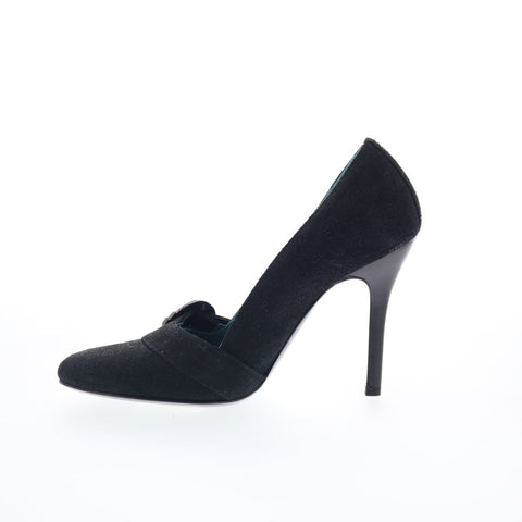 Byblos BYBLOS11 Womens Black Suede Slip On Pumps Heels Shoes