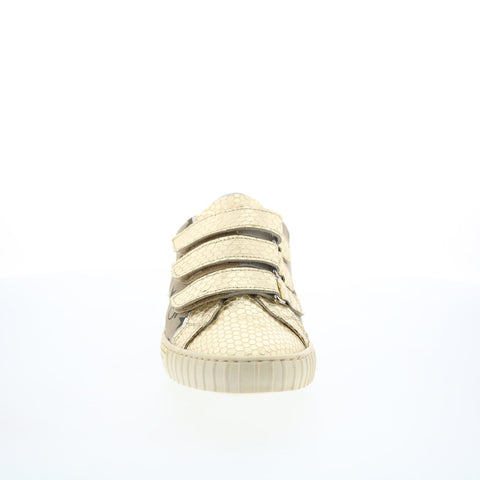 Byblos BYBLOS3 Womens Gold Leather Strap Lifestyle Sneakers Shoes