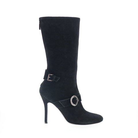Byblos BYBLOS5 Womens Black Suede Zipper Ankle & Booties Boots