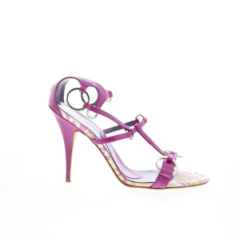 Byblos BYBLOS8 Womens Purple Leather Slip On Pumps Heels Shoes