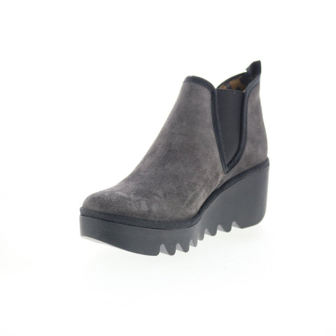 Fly London Byne BYNE349FLY-021 Womens Gray Suede Slip On Chelsea Boots