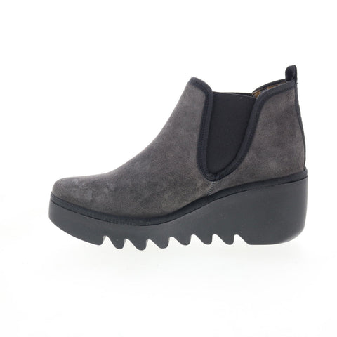 Fly London Byne BYNE349FLY-021 Womens Gray Suede Slip On Chelsea Boots