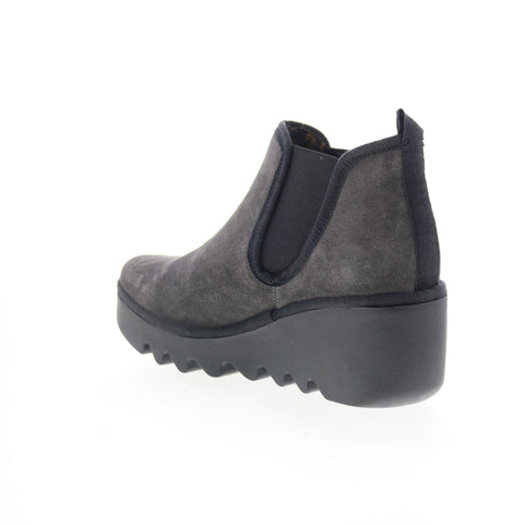 Fly London Byne BYNE349FLY-021 Womens Gray Suede Slip On Chelsea Boots