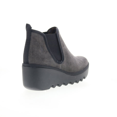 Fly London Byne BYNE349FLY-021 Womens Gray Suede Slip On Chelsea Boots