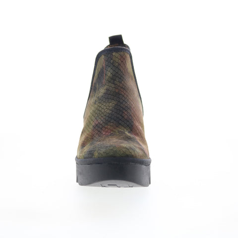 Fly London Byne BYNE349FLY-003 Womens Green Suede Slip On Chelsea Boots