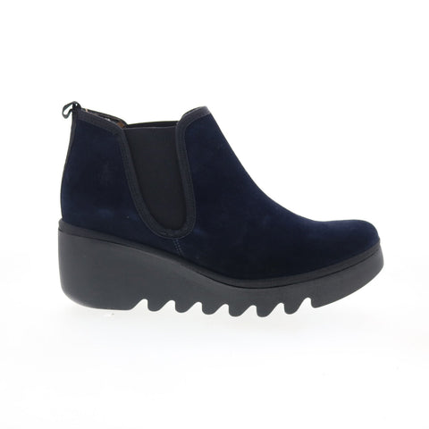 Fly London Byne BYNE349FLY-023 Womens Blue Suede Slip On Chelsea Boots