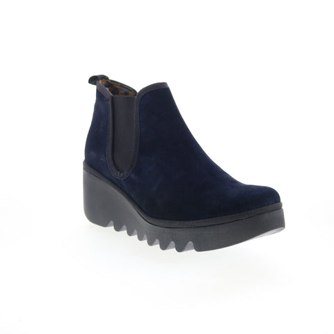 Fly London Byne BYNE349FLY-023 Womens Blue Suede Slip On Chelsea Boots