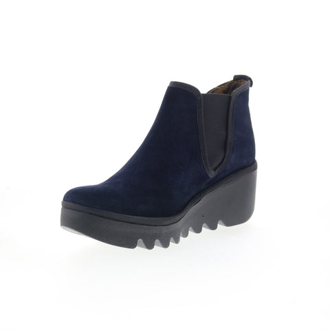 Fly London Byne BYNE349FLY-023 Womens Blue Suede Slip On Chelsea Boots