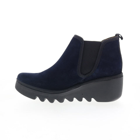 Fly London Byne BYNE349FLY-023 Womens Blue Suede Slip On Chelsea Boots