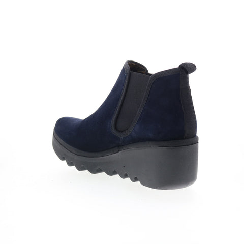 Fly London Byne BYNE349FLY-023 Womens Blue Suede Slip On Chelsea Boots
