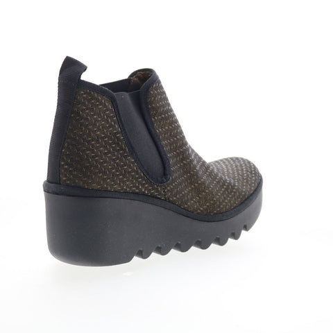 Fly London Byne BYNE349FLY-015 Womens Green Canvas Slip On Chelsea Boots