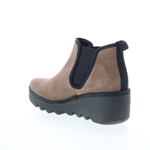 Fly London Byne BYNE349FLY-020 Womens Gray Suede Slip On Chelsea Boots