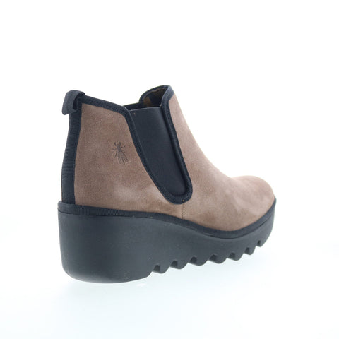 Fly London Byne BYNE349FLY-020 Womens Gray Suede Slip On Chelsea Boots