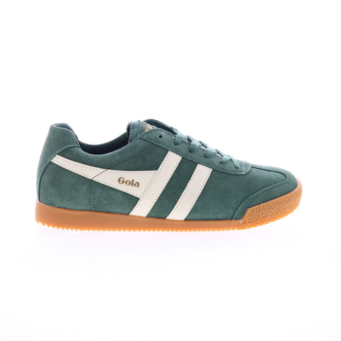 Gola Harrier Suede CLA192 Womens Green Suede Lifestyle Sneakers Shoes