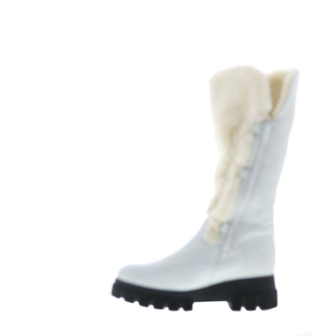 Bos. & Co. Cabal Womens White Leather Zipper Casual Dress Boots