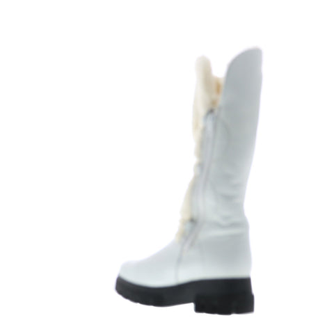 Bos. & Co. Cabal Womens White Leather Zipper Casual Dress Boots