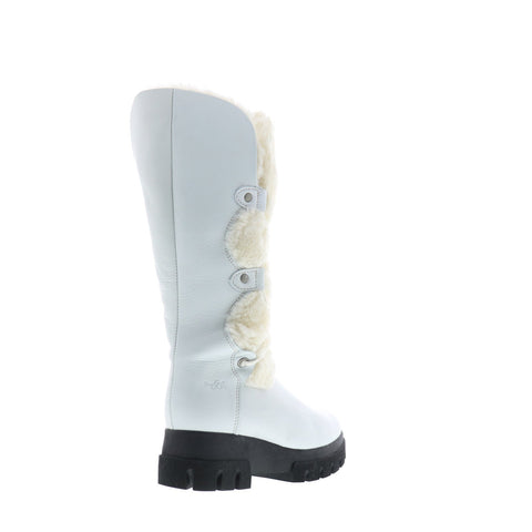 Bos. & Co. Cabal Womens White Leather Zipper Casual Dress Boots