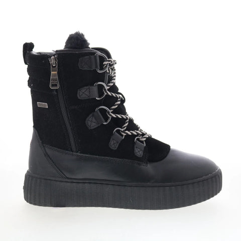 Pajar Cade 79745 Womens Black Leather Lace Up Ankle & Booties Boots