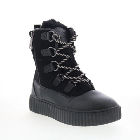 Pajar Cade 79745 Womens Black Leather Lace Up Ankle & Booties Boots