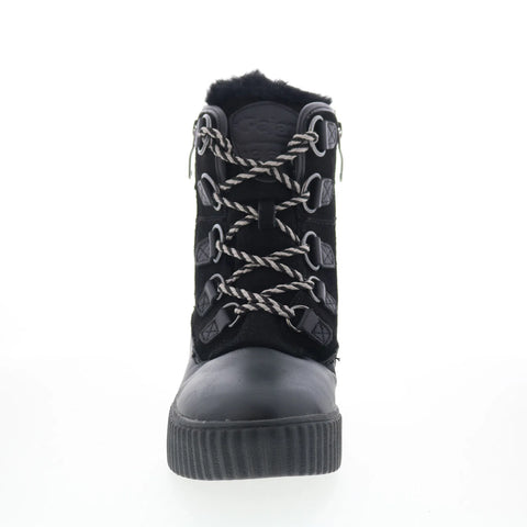 Pajar Cade 79745 Womens Black Leather Lace Up Ankle & Booties Boots