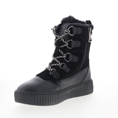 Pajar Cade 79745 Womens Black Leather Lace Up Ankle & Booties Boots