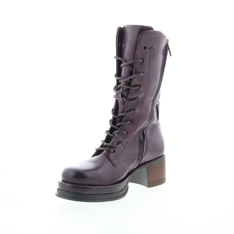 A.S. 98 Caden Womens Burgundy Leather Lace Up Casual Dress Boots