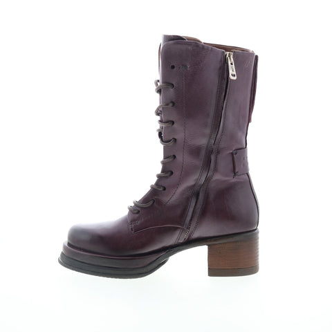 A.S. 98 Caden Womens Burgundy Leather Lace Up Casual Dress Boots