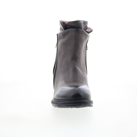 A.S. 98 Cadmus Womens Brown Leather Zipper Ankle & Booties Boots