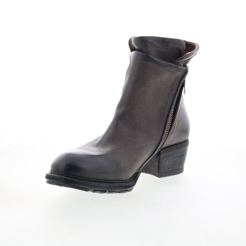 A.S. 98 Cadmus Womens Brown Leather Zipper Ankle & Booties Boots