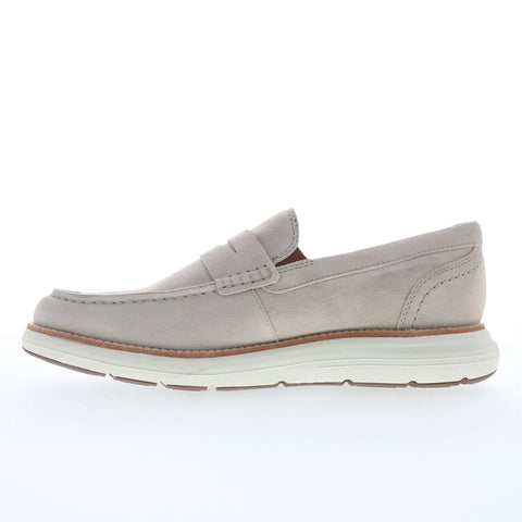 Rockport Cadwyn TMCADWYN Mens Gray Suede Loafers & Slip Ons Penny Shoes