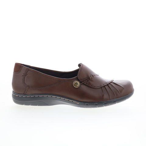 Cobb Hill Paulette Womens Brown Wide Leather Loafer Flats Shoes