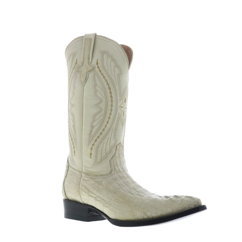 Ferrini Caiman Body X-Toe 1043103 Mens White Wide Cowboy Western Boots