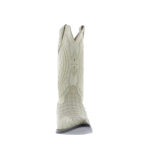 Ferrini Caiman Body X-Toe 1043103 Mens White Wide Cowboy Western Boots